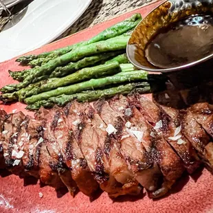 NY Strip with Grilled Asparagus