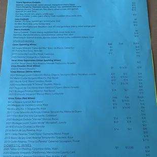 Drink menu 1