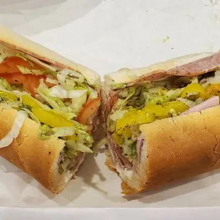a sandwich cut in half