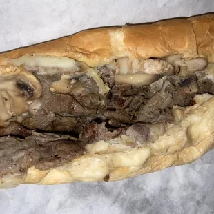 Inside cheesesteak