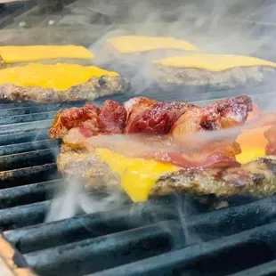 smoke coming out of them