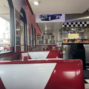 Vinyl booths are abundant.