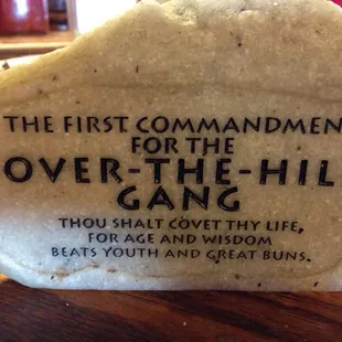 the first commandment for the over the hill gang
