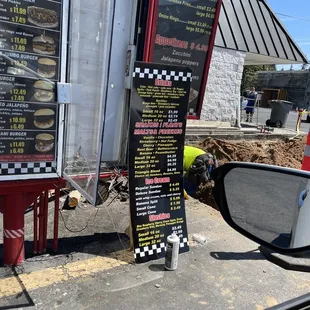 a menu for a fast food restaurant