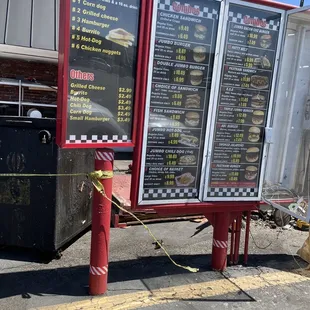 a menu board for a fast food restaurant