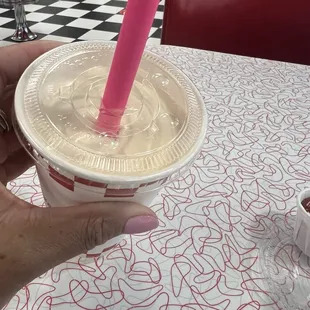 Milk skake without adding vanilla syrup. Mmm delish