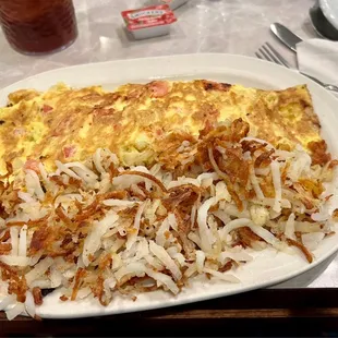 Greek Omelet and Hash Browns