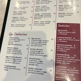 Menu as of 1/27/23