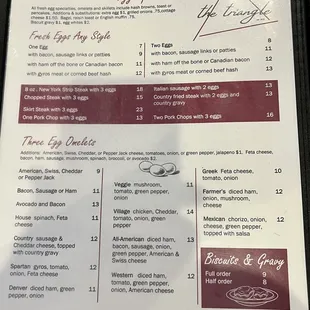 Menu as of 1/27/23