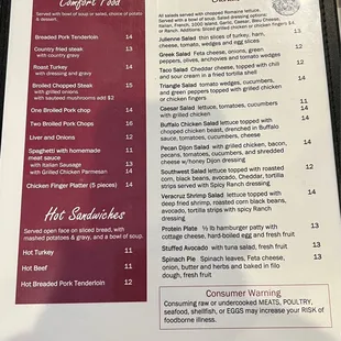 Menu as of 1/27/23