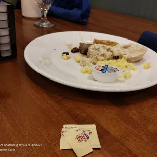 Scrambled eggs &amp;biscuits with gravy