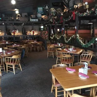 tables and chairs in a restaurant