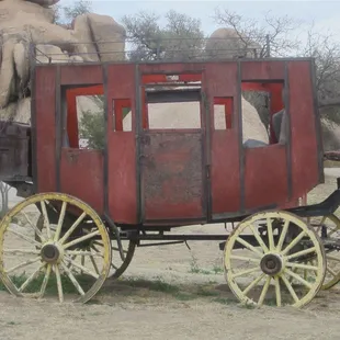Old stagecoach that sits close to the saloon