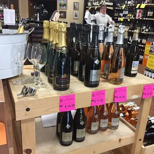 a variety of wines on display