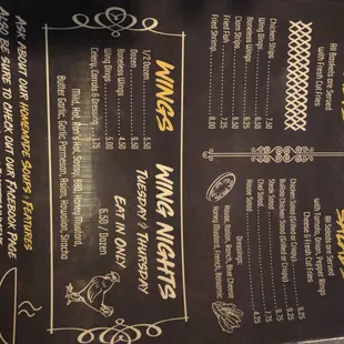 Check out the new menu
