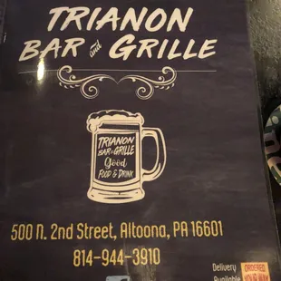 Trianon&apos;s new menu