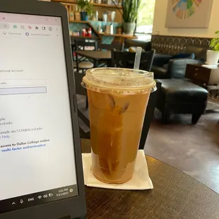 Iced Latte with Sea Salt Caramel Toffee