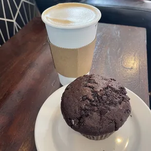 Chocolate muffin and toffee nut Hot Latte