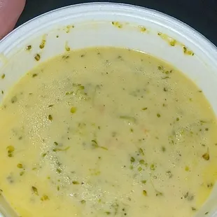 Broccoli soup side w ribs