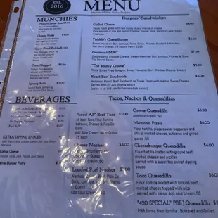 Look! Food!  Food menu Dec 2019