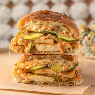 a stack of sandwiches