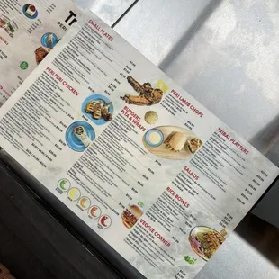 the menu
