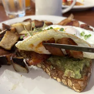 Avocado toast with potatoes