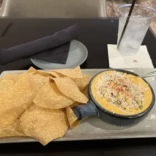Street Corn Queso (with Chips in lieu of tortillas)
