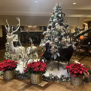 a christmas tree and decorations