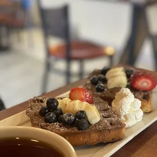 Earl Grey tea with Banana Waffle.