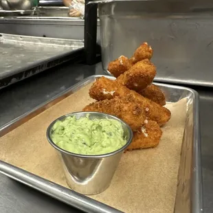 Fried pepperjack and avocado dip