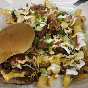 Dirty Burger with Dirty Fries