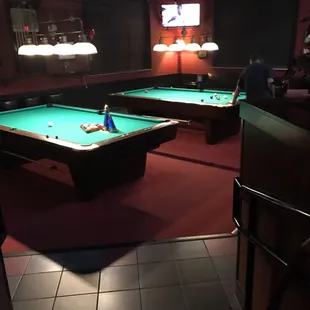 Over a dozen pool tables