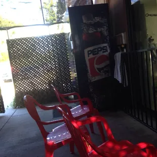 Outside viewing area for the pool. The vending machine is out of order (as of 8/18/14)
