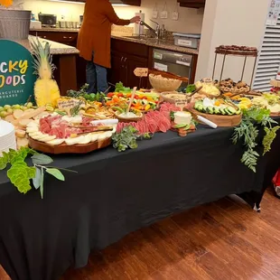 Beautiful charcuterie table decorations.