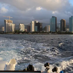 City skyline from water