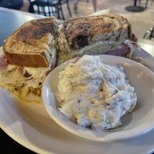 Super Ruben with potato salad