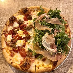 1/2 spicy meatball 1/2 A&amp;P pizza