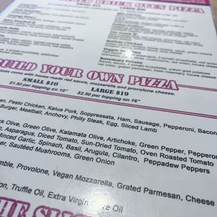 The menu is easy to follow and has numerous options to choose from