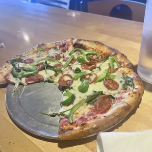 We chose customizing since we were getting wings too. Pepperoni, spinach, bell pepper- so delicious