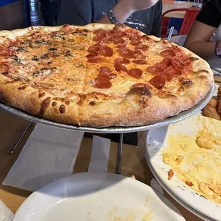 Pepperoni and mushrooms pizza