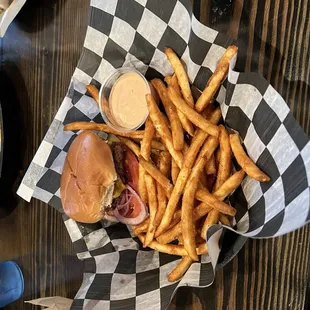 This was the lunch cheeseburger and fries.