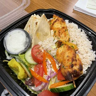 9. Chicken Kabob Plate