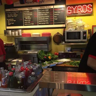 Reasonably priced menu and fresh vegetables cut in front of you!