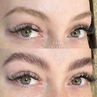 Brow lamination and tint