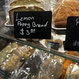 The Lemon poppy bread is fantastic.