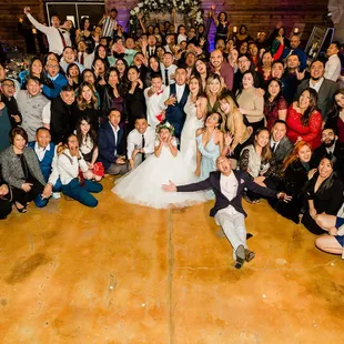 We love to get the crowd together for a group shot then open the dance floor