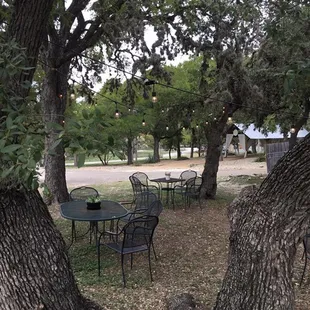 Shady seating area