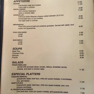 menu