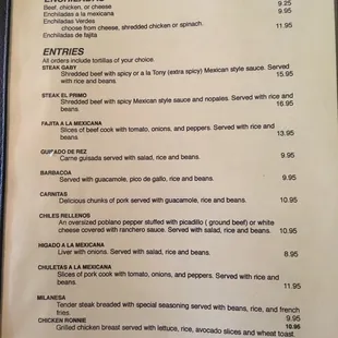 menu
